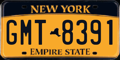 NY license plate GMT8391