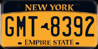 NY license plate GMT8392