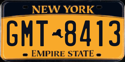 NY license plate GMT8413