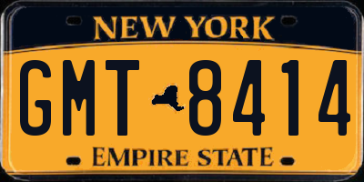 NY license plate GMT8414