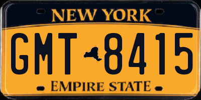NY license plate GMT8415