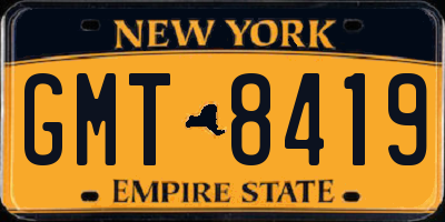 NY license plate GMT8419