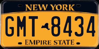 NY license plate GMT8434