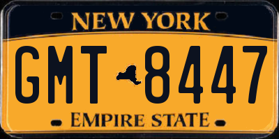 NY license plate GMT8447