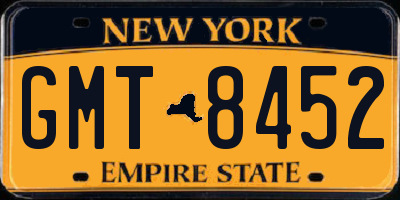 NY license plate GMT8452