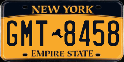 NY license plate GMT8458