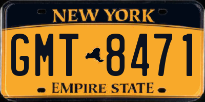 NY license plate GMT8471
