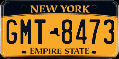 NY license plate GMT8473