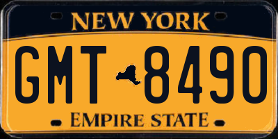 NY license plate GMT8490