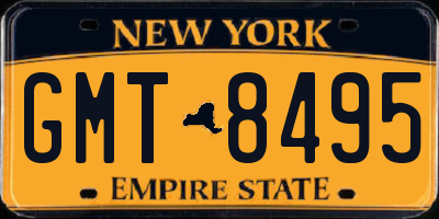 NY license plate GMT8495