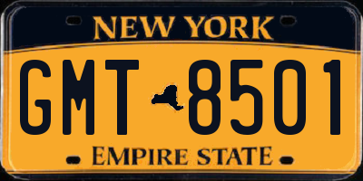 NY license plate GMT8501