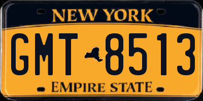 NY license plate GMT8513