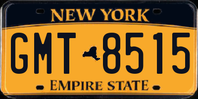 NY license plate GMT8515