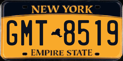 NY license plate GMT8519
