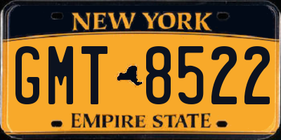 NY license plate GMT8522