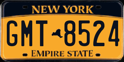 NY license plate GMT8524