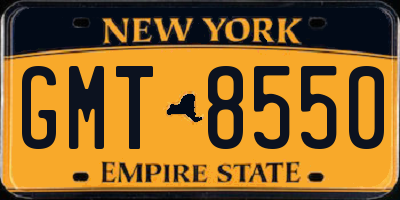 NY license plate GMT8550