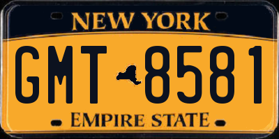 NY license plate GMT8581