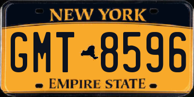 NY license plate GMT8596