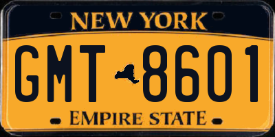 NY license plate GMT8601