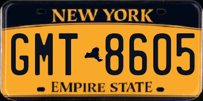 NY license plate GMT8605
