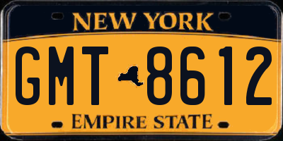 NY license plate GMT8612