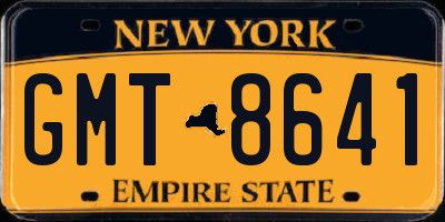 NY license plate GMT8641