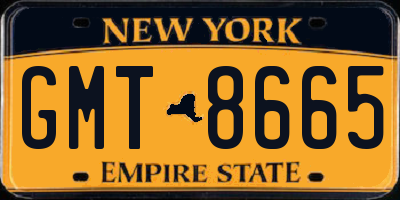 NY license plate GMT8665