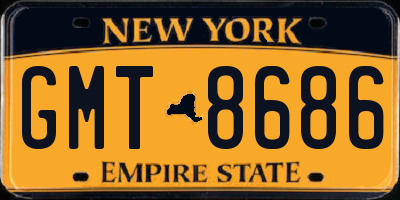 NY license plate GMT8686