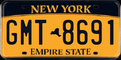 NY license plate GMT8691