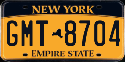 NY license plate GMT8704