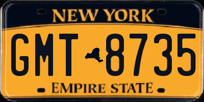 NY license plate GMT8735
