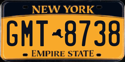 NY license plate GMT8738