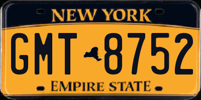 NY license plate GMT8752
