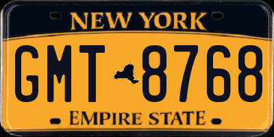 NY license plate GMT8768