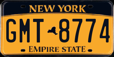 NY license plate GMT8774