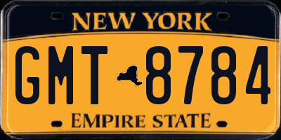 NY license plate GMT8784