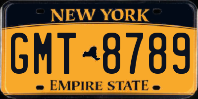 NY license plate GMT8789