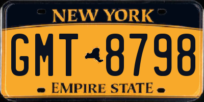 NY license plate GMT8798