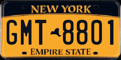 NY license plate GMT8801