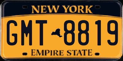 NY license plate GMT8819