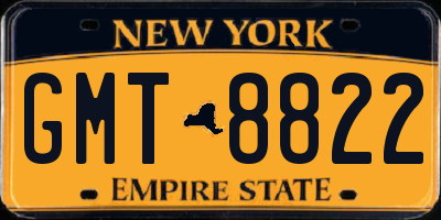 NY license plate GMT8822