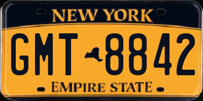 NY license plate GMT8842