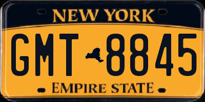 NY license plate GMT8845