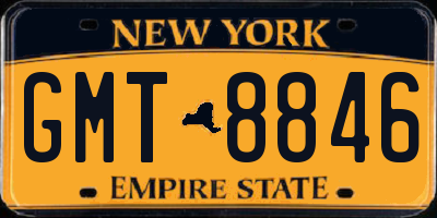 NY license plate GMT8846