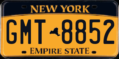 NY license plate GMT8852