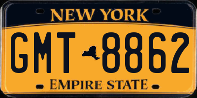 NY license plate GMT8862