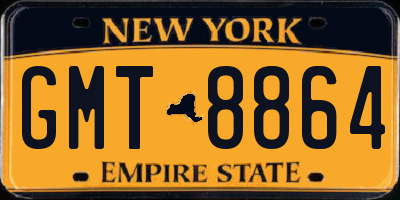 NY license plate GMT8864