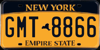 NY license plate GMT8866