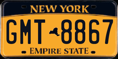 NY license plate GMT8867
